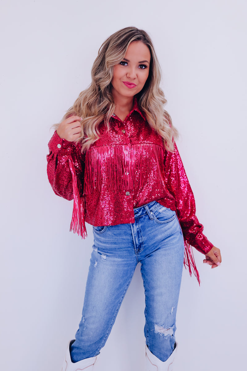 Howdy Sequin Fringe And Star Patches Jacket main image 0
