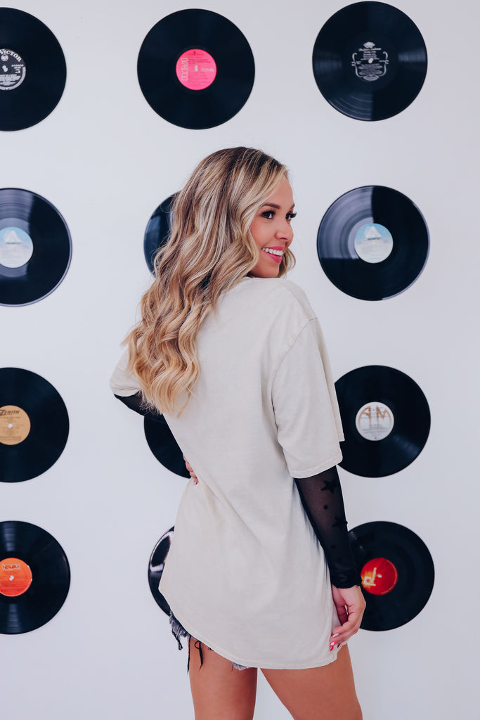 Whiskey Bent Mineral Wash Graphic Tee Oatmeal Whiskey Darling Boutique