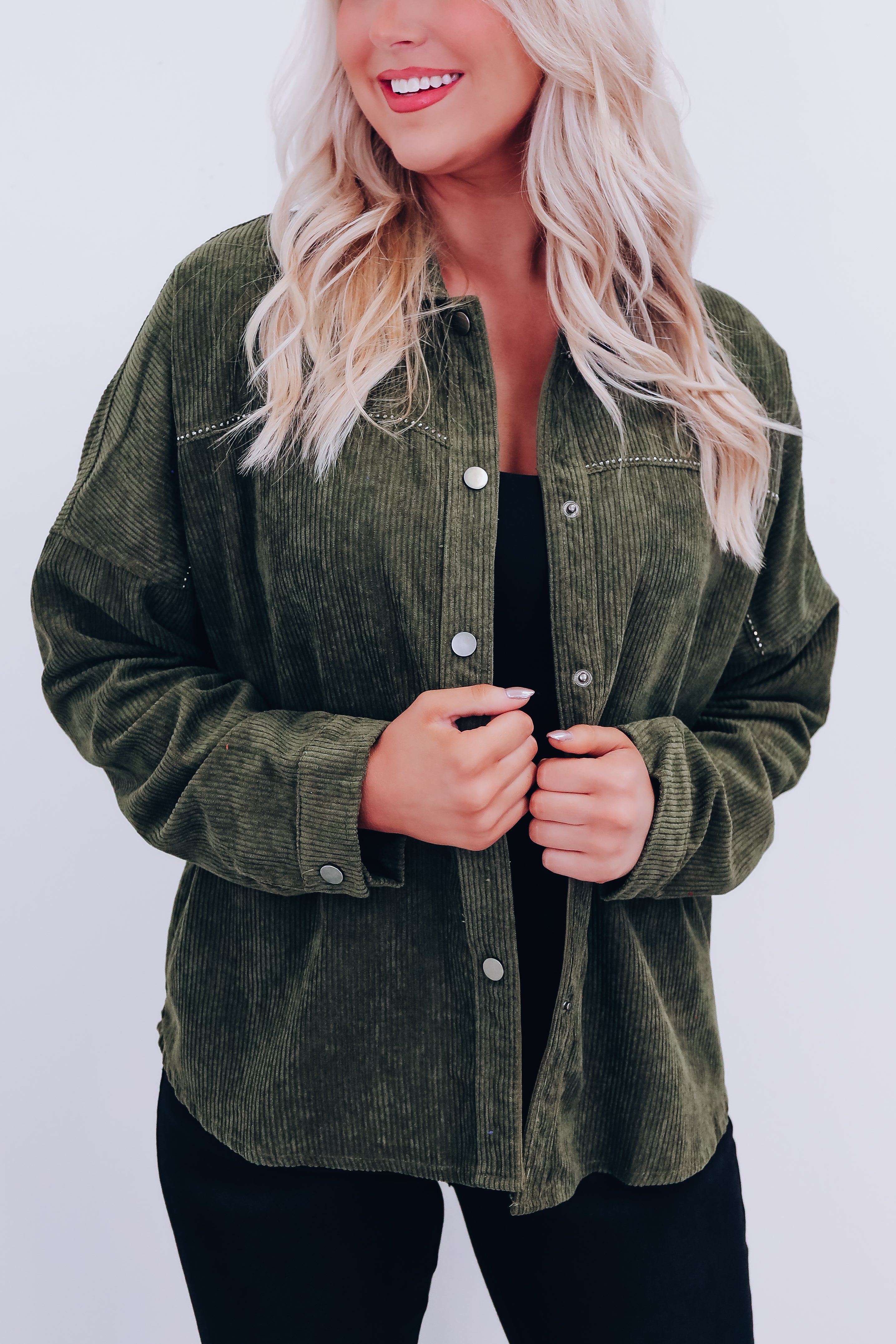 Mocha + Cream Half & Half Mini Corduroy Shacket