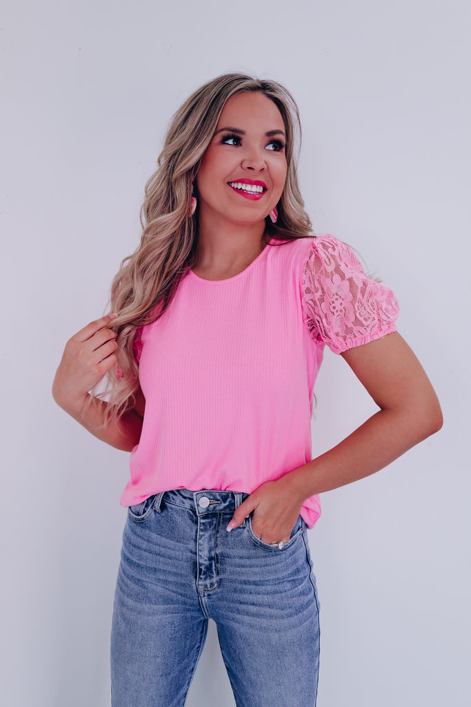 Love Song Puff Sleeve Lace Crop Top White