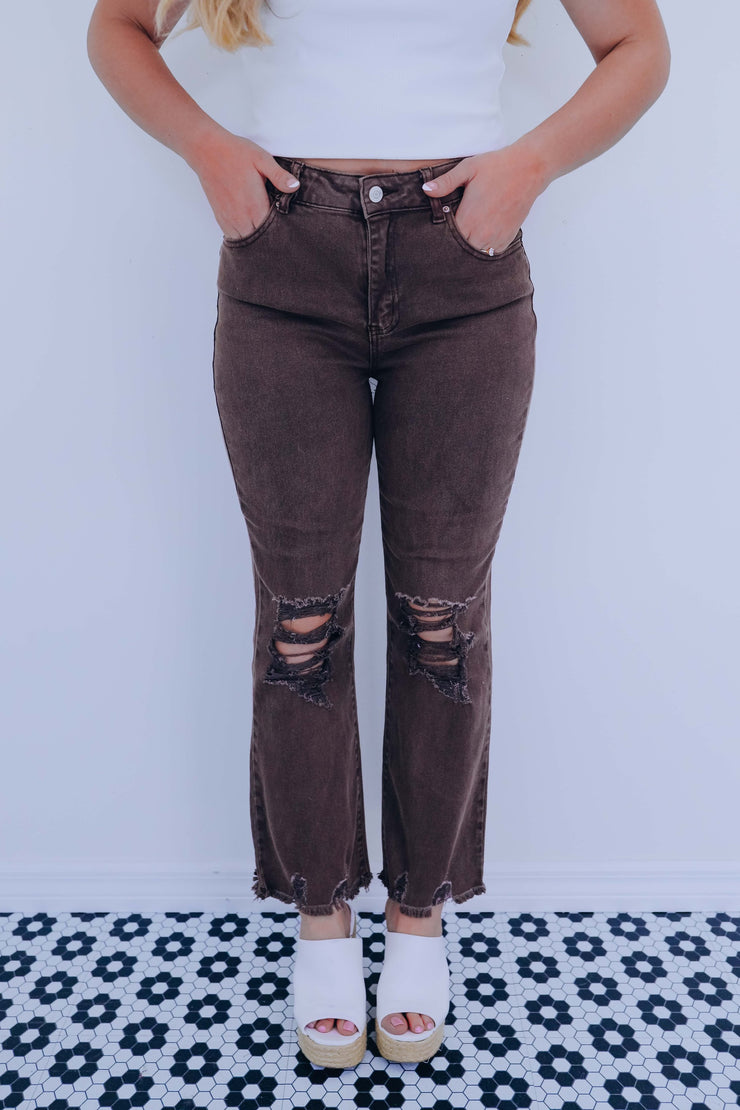 Bunny Distressed Frayed Hem Jeans