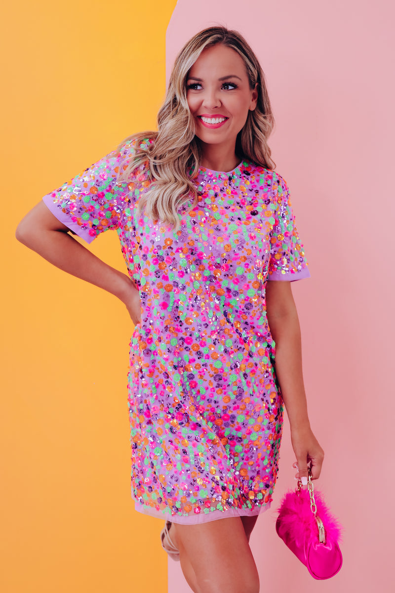 Soma Floral Sequin Mini Dress - Purple Multi – Whiskey Darling Boutique