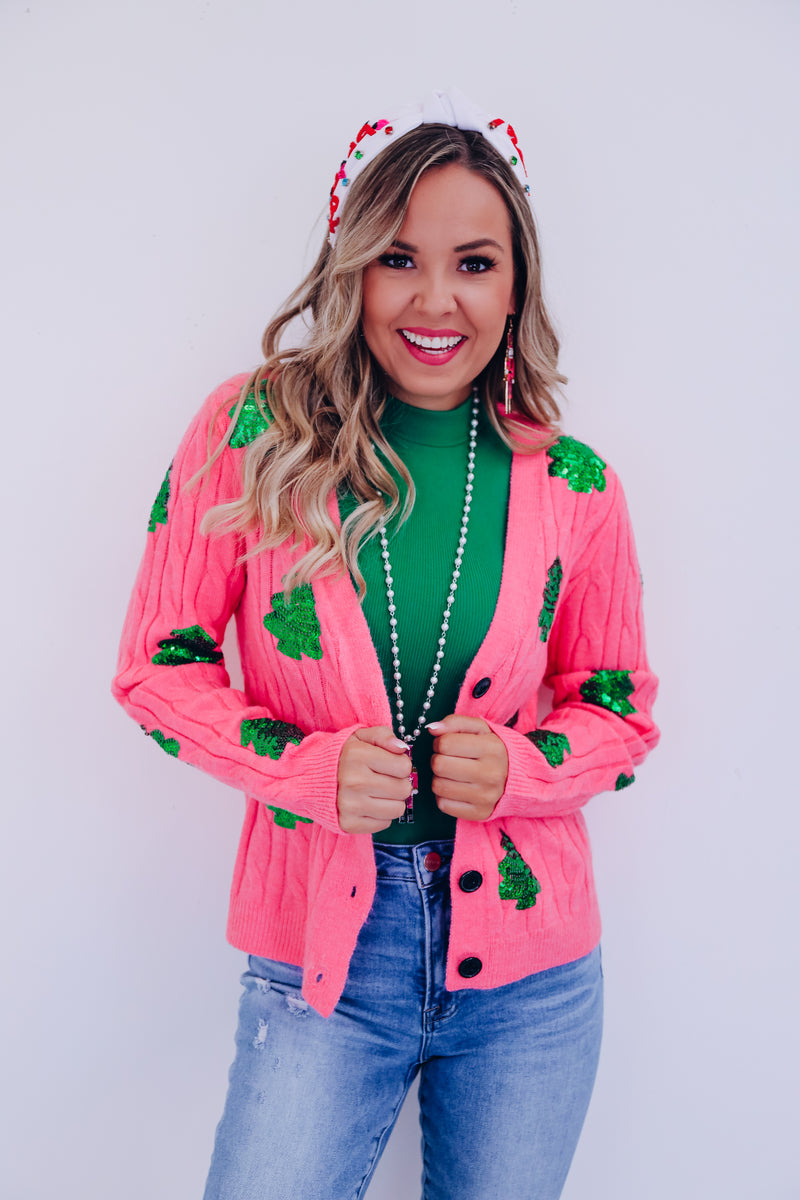 Noelle Sequin Cardigan - Pink – Whiskey Darling Boutique