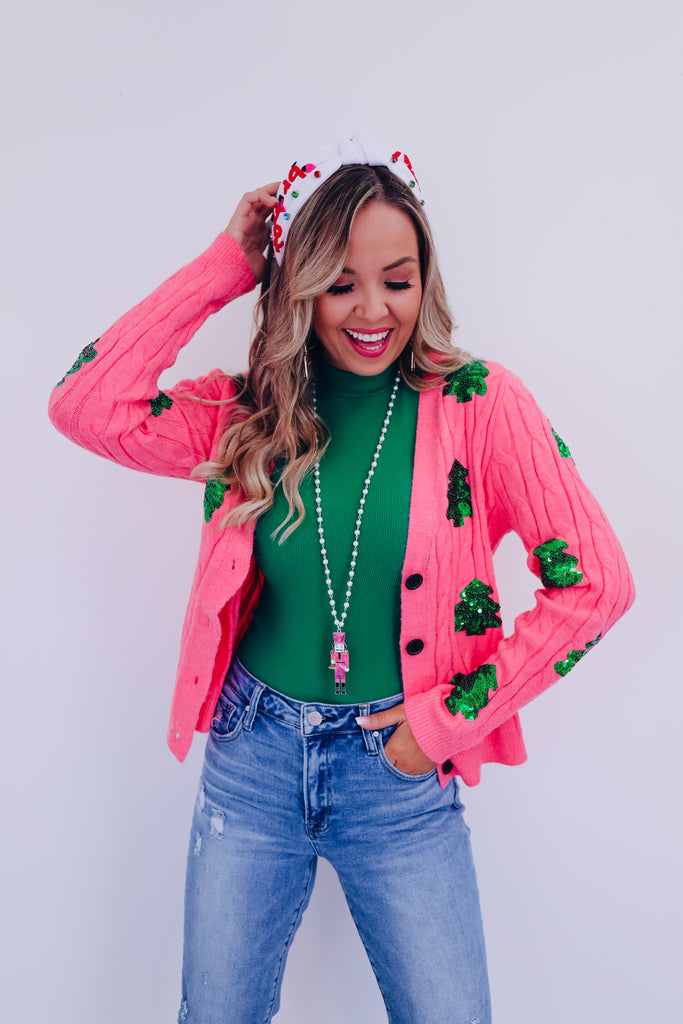 Noelle Sequin Cardigan - Pink – Whiskey Darling Boutique