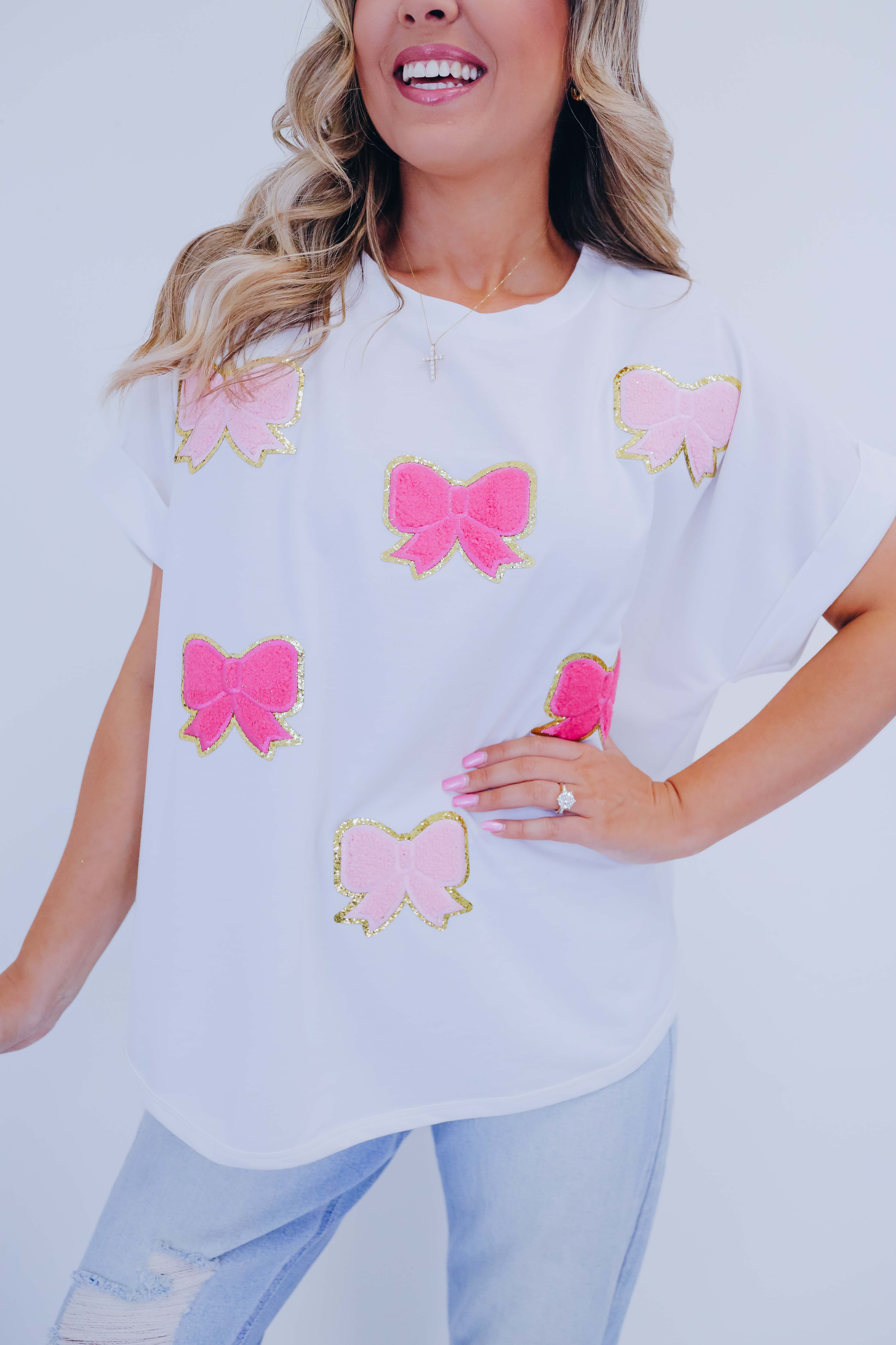Paper Flower Dazzling Blue Miss US Bow Patch Top main image 1