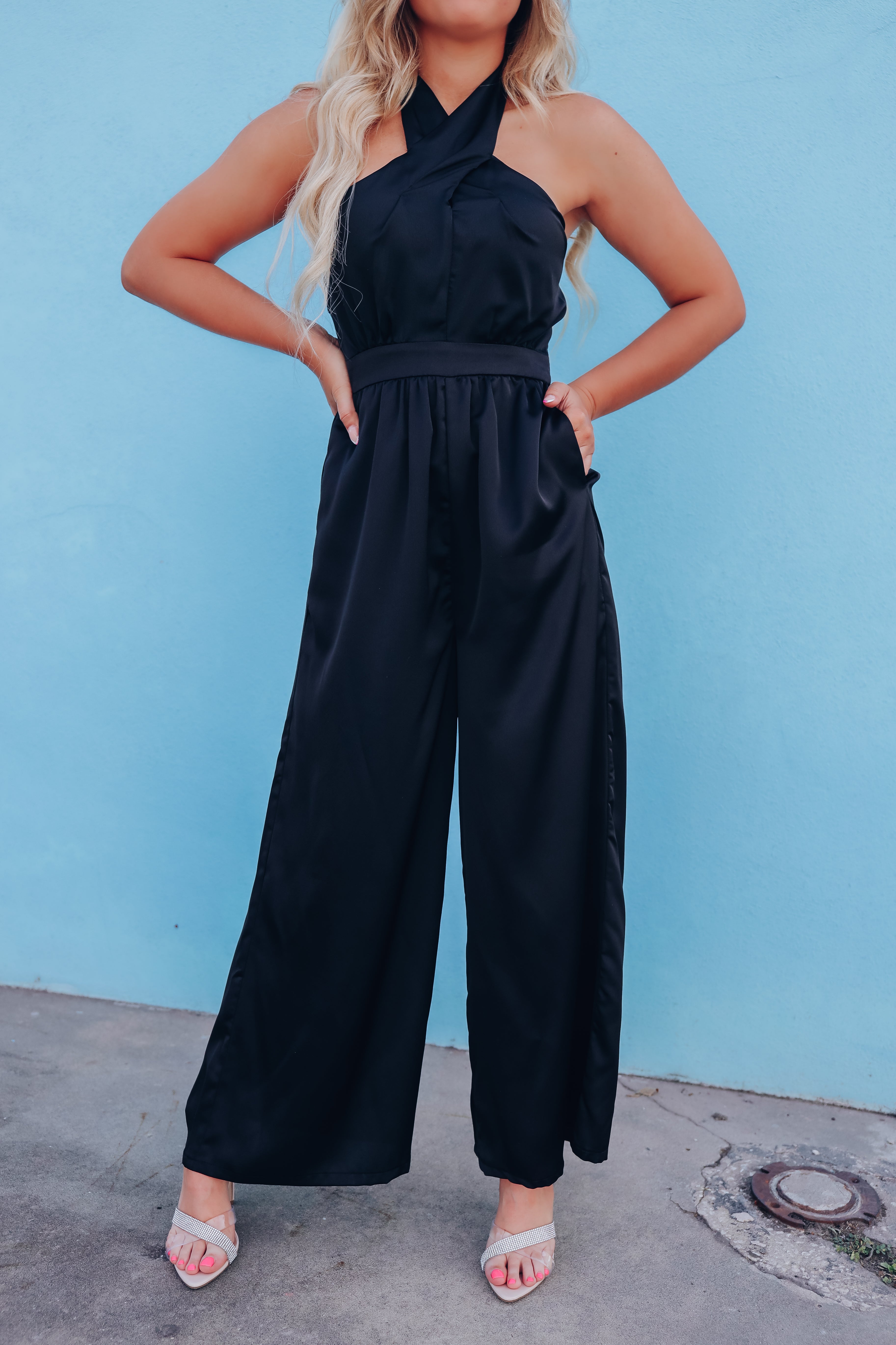 Front Tie Palazzo Jumpsuit