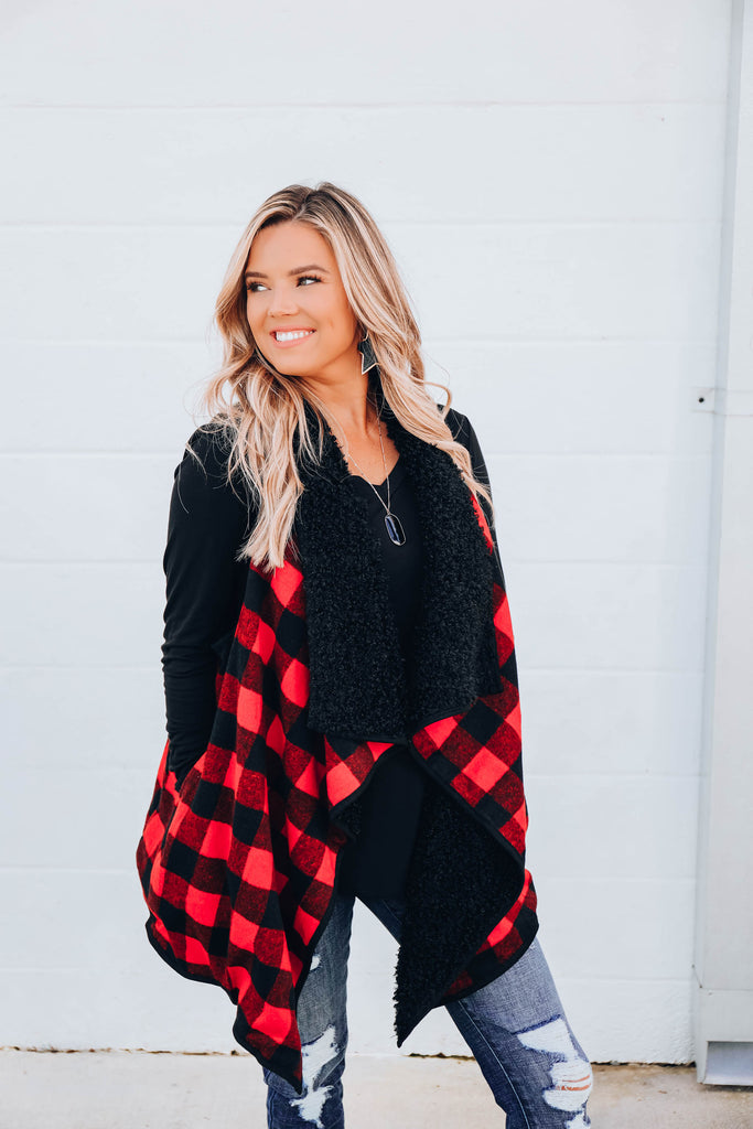 Barn Red Buffalo Plaid Vest – Whiskey Darling Boutique