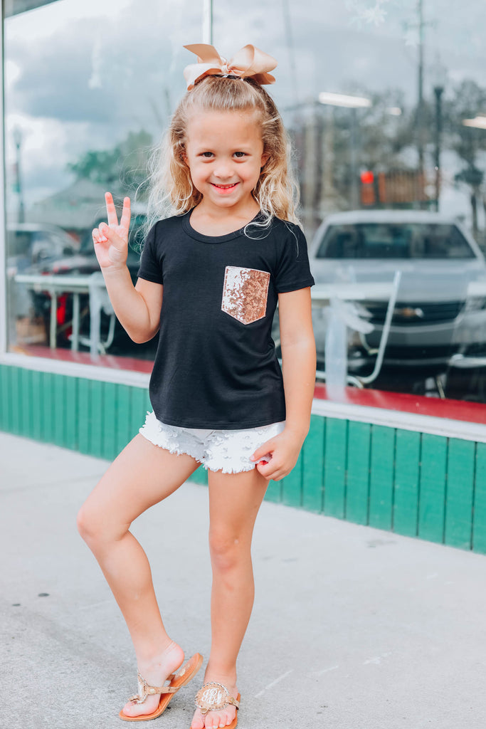 Little Miss Thing Kids Top - Black – Whiskey Darling Boutique