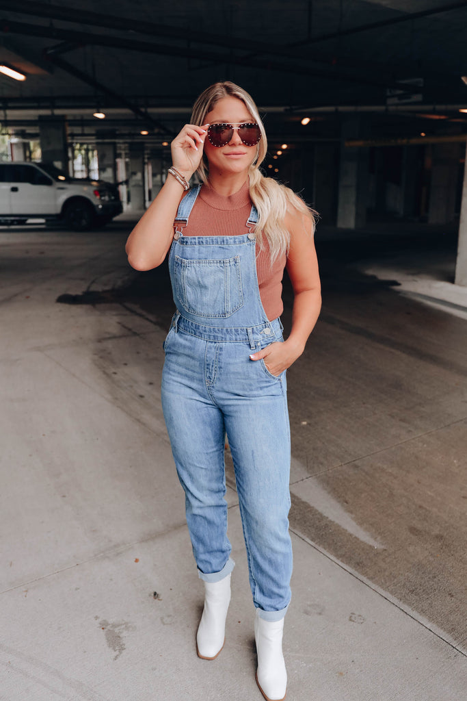 Tipton Cuffed Denim Overalls – Whiskey Darling Boutique