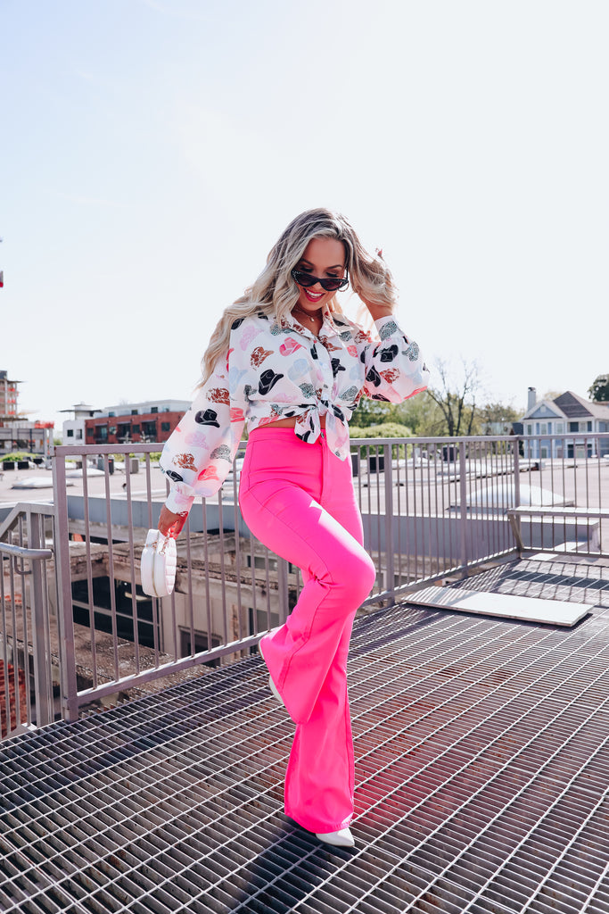 Flamingo Flare Jeans - Pink