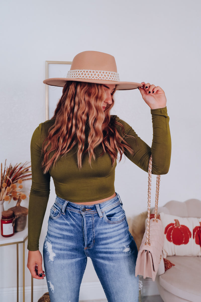 Girly Pearl Rancher Hat - Beige – Whiskey Darling Boutique